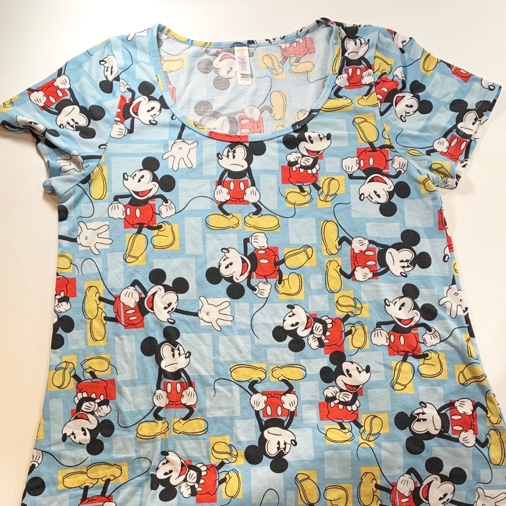 LulaRoe Disney Collection Mickey Mouse Print Small Classic Baby Blue Disney - Picture 3 of 7